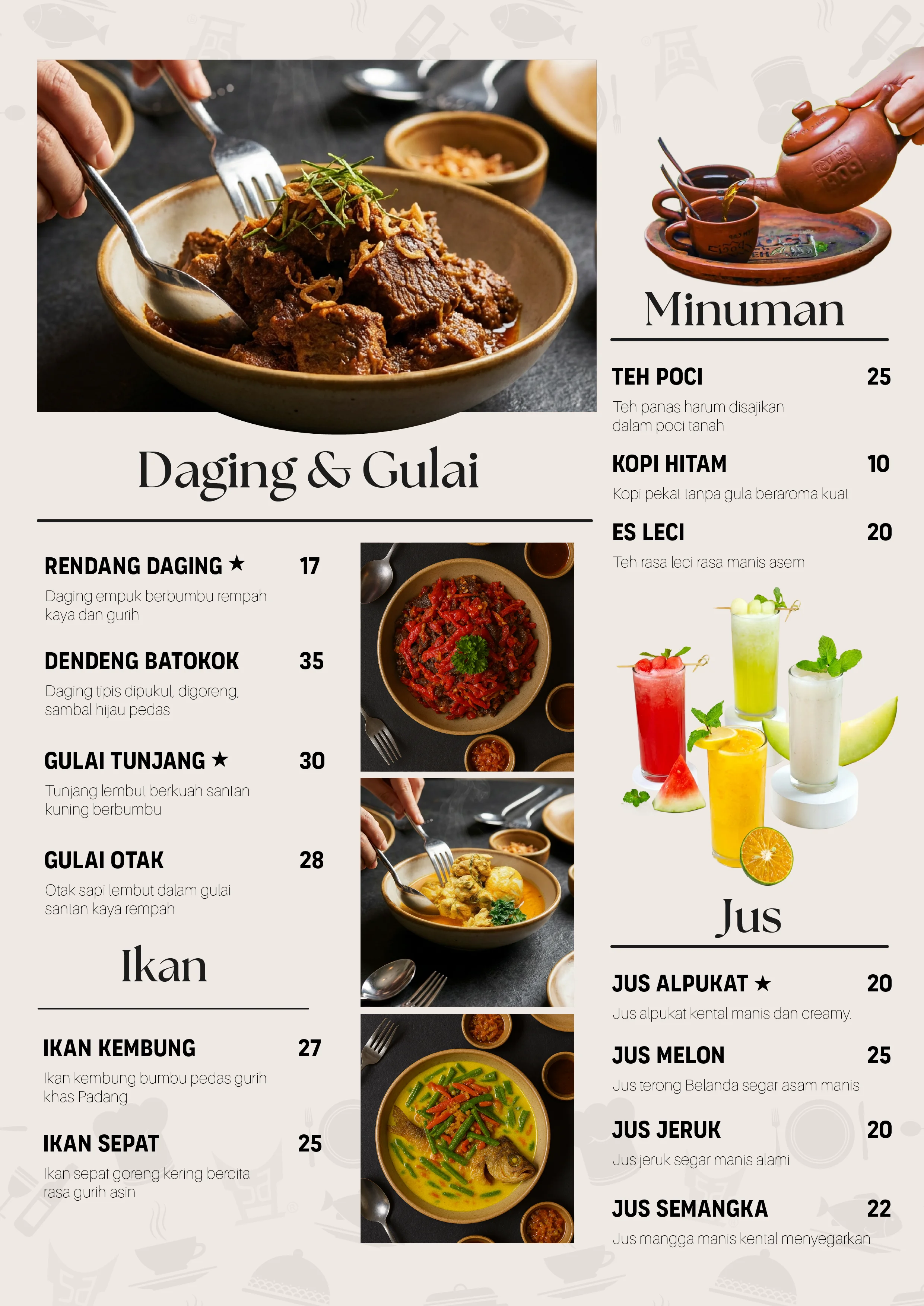 Menus & price lists 2